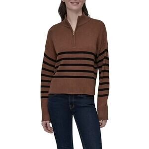 DKNY Women's Quarter-Zip Sweater Size XS Brown
